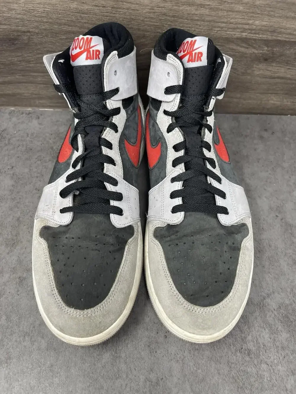 Air Jordan 1 High Zoom Comfort 2 Sneakers Mens Size 13 Grey Fire Red DV1307-060